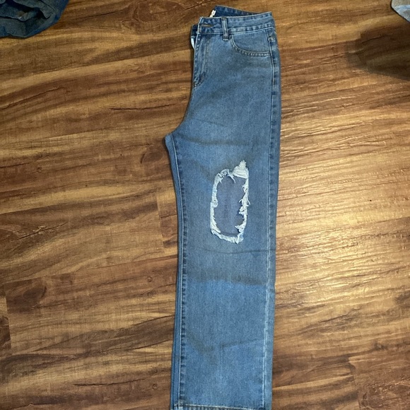 Nash Grey High Waist Wide Leg Distressed Jeans (M) - Picture 5 of 7